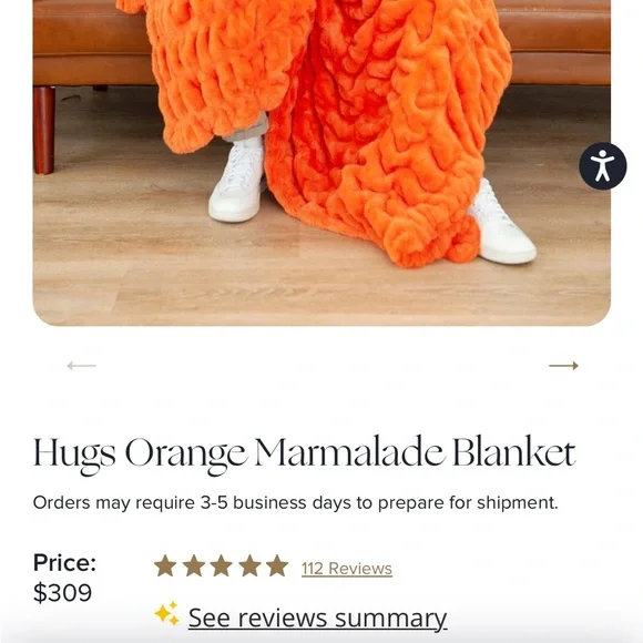Minky Couture Hugs Orange Marmalade Cozy Blanket Throw - Picture 7 of 7